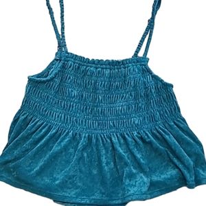 SO BRAND JUNIOR WOMEN'S PLUS TURQUOISE SMOCKED SUMMER TOP SIZE XXL